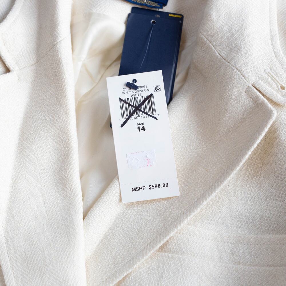 Polo Ralph Lauren Linen Blazer in White - Size 14 - Picture 4 of 8